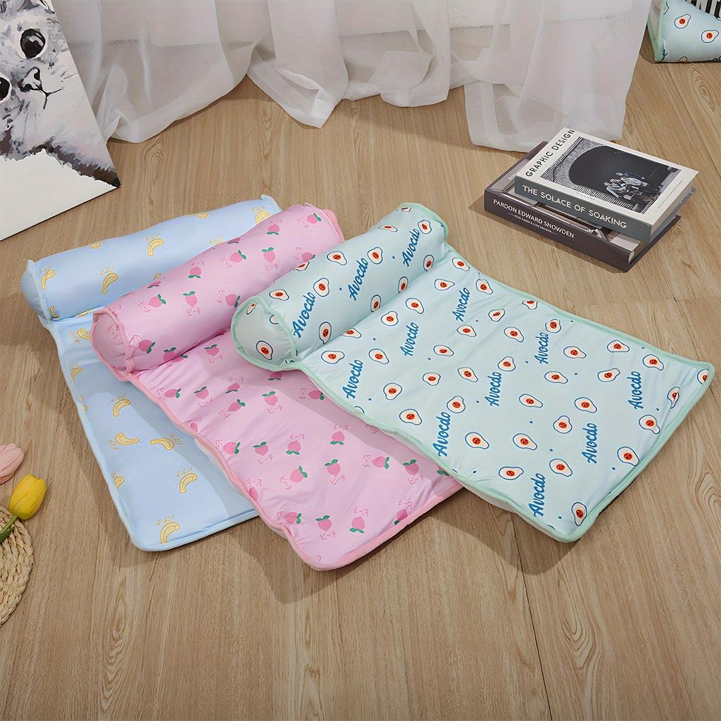 Cooling Pet Mat with Pillow - Non-Slip, Comfortable Dog & Cat Bed for All Sizes - Ideal for Indoor/Outdoor Use, Pet Cooling Mat