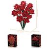 Non-Toxic New Red Rose Flower Bouquet Building Blocks Romantic Valentines Day Gift For Women Diy Creative Desktop Home Decor Model Kit