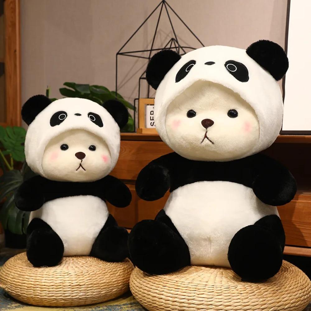 Bear Cartoon Transformation Plush Bear Soft Bear Turn Into Panda Stuffed Toys  Kids Toys