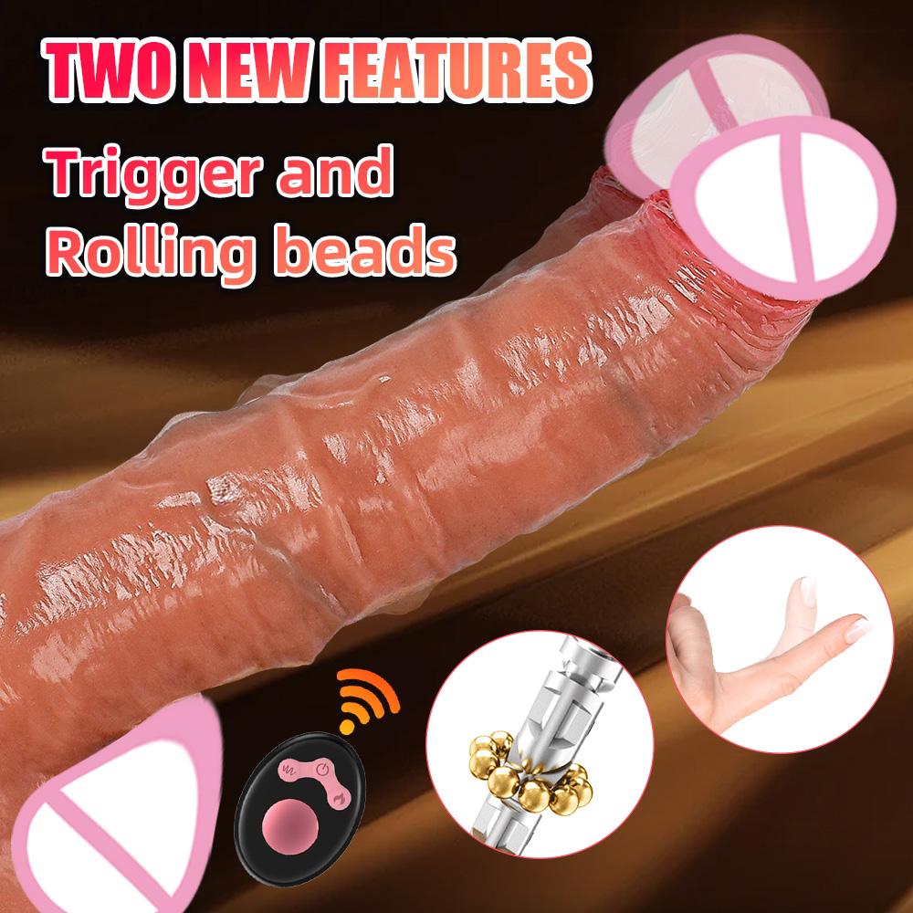 New Feature Realistic Dildo Vibrator Women Masturbation Telescopic Heating Penis  G-Spot Vagina Anal Vibro Gode Adult Sex Toy 18