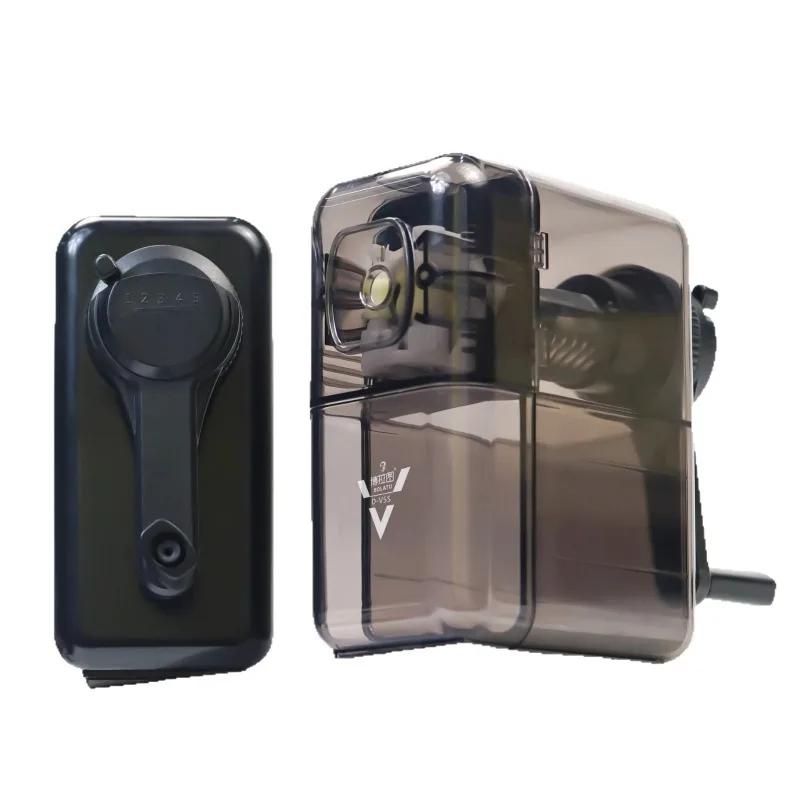 Manual Hand Crank Pencil Sharpener Transparent/Black for Children Artists Art Special Student Creative Office School Stationery