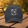 Worship Drum Graphic Washed Baseball Cap Adjustable Cotton Outdoor Casual Snapback Hat
