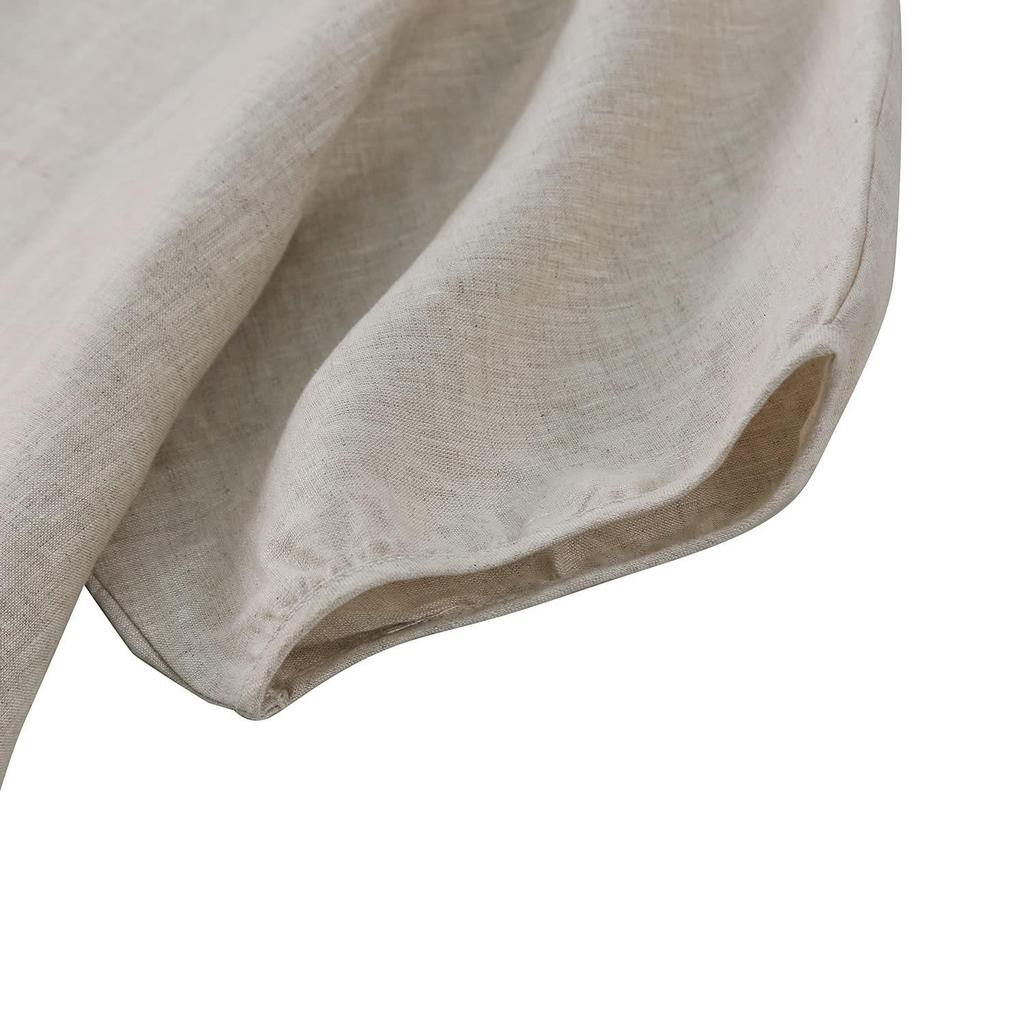Women's European & American Style Summer Linen Lantern Sleeve Top