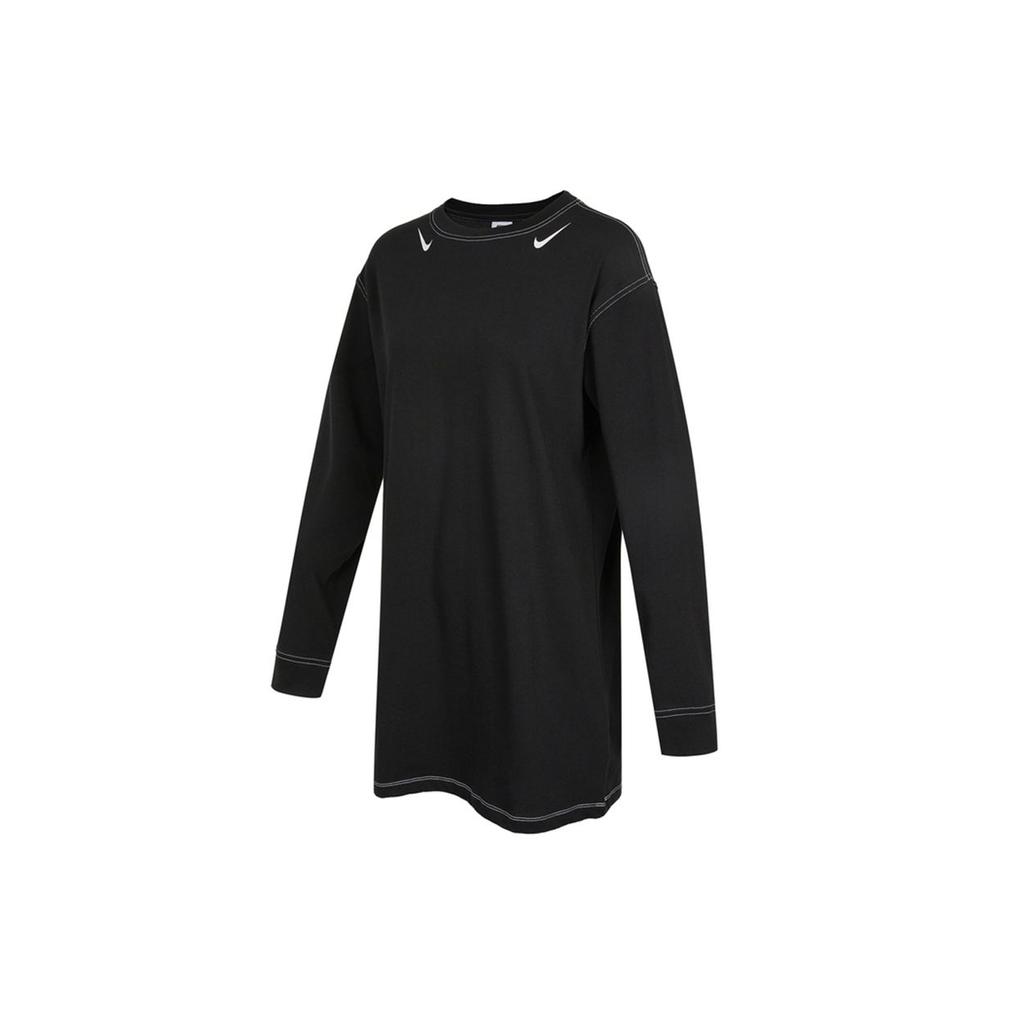 Nike As W Nsw Swsh Gx Ls Dress Logo Women Dress Black DD5623-010