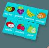 Wooden Animal & Fruit Word Matching Puzzle and Domino Game for Early Education