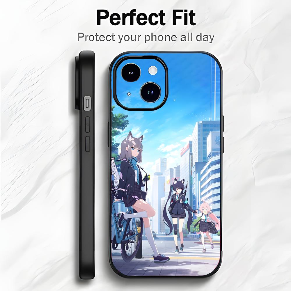 Cute Japanese Game B-Blue Archive Phone Case Phone Case Soft Packaging Lightweight For iPhone17 16 15 14 13ProMax