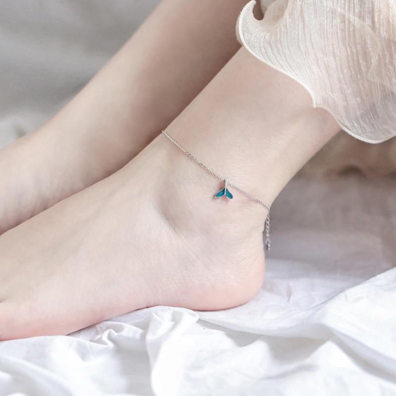 925 Sterling Silver Anklet Dazzling Chain Clear CZ Geometric Elegant For Woman Girl Fashion Jewelry Gift Dropship Wholesale