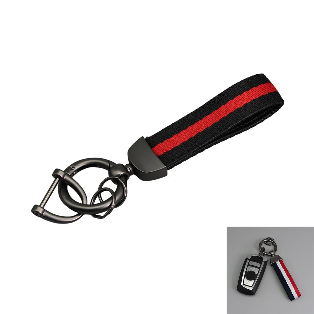 Double Layer Striped Keychain with Ring Universal Fit for Car Keys and Home Keys Durable Multi Color Design