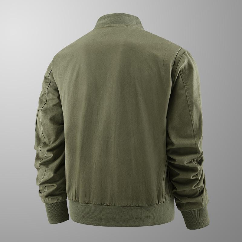 Washed Cotton Jacket Men's Autumn and Winter Baseball Jersey Multi-pocket Jacket Loose Casual Flight Suit