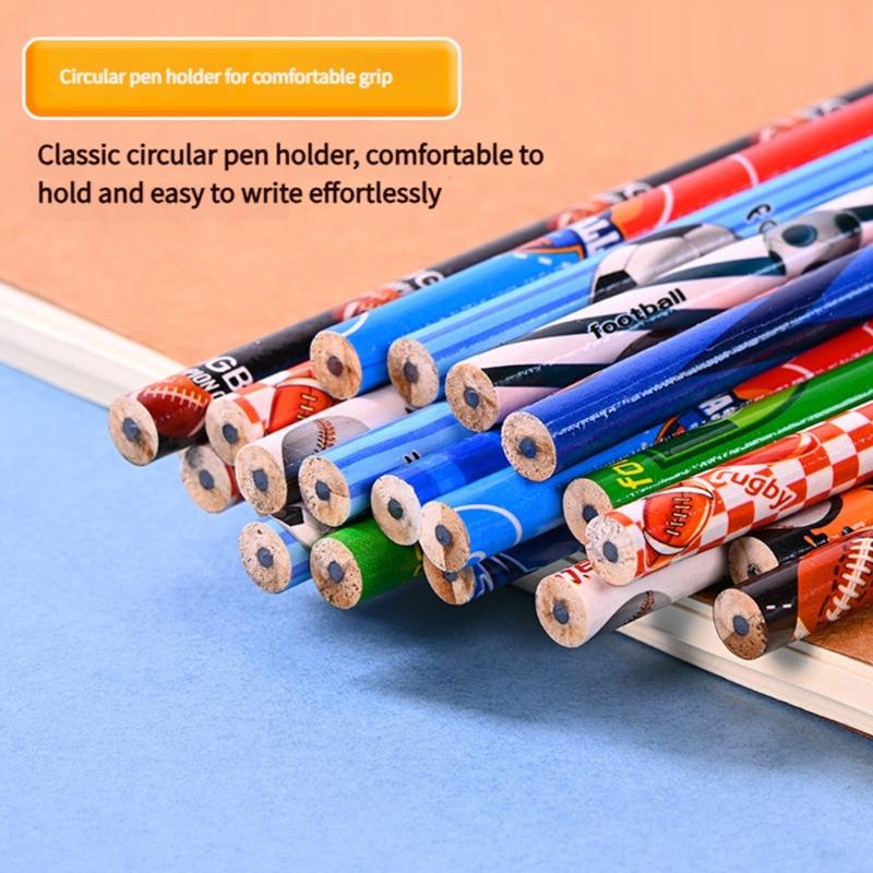 12 Pcs Drawing Pencils Wooden Pencils Writing Pencils Football Themed Pencils School Supplies for Students Teachers