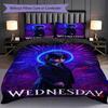 1PC Wednesday pattern Bedding Quilt Set Quilt Cover Pillowcase Home Decoration Birthday Gift (1 * duvet cover + 2 * pillowcase, without core)