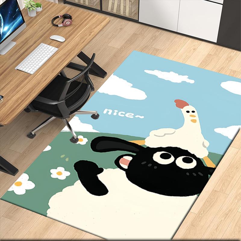 Shaun the Sheep Printed Carpetrugfor Office Chair Living Room Bedroom Kitchen Room Decor Gifts