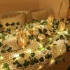 10m/5m/2m Green Leaf Garland LED String Light Fake Plant Greenery Leaves Ivy Hanging Vines For Wedding Home Wall Decoration Xmas