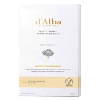 D’Alba Mască Pack Dublu Nutritiv Hidratant cu Trufe Albe 32.5g × 4 Bucăți
