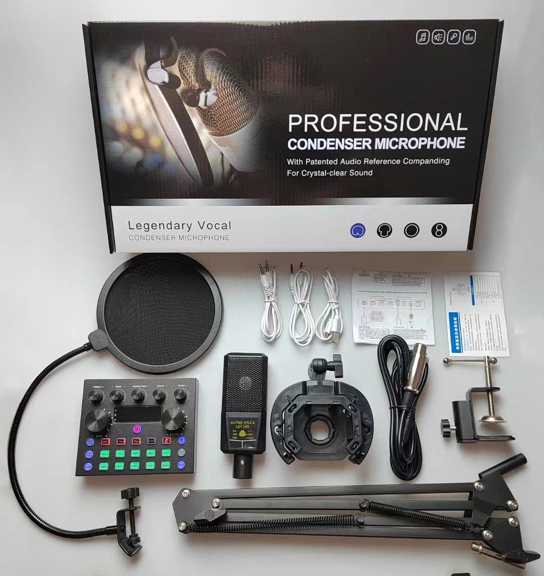 

Комплект конденсаторного микрофона BM800 со звуковой картой V8/V8S для потоковой передачи на мобильные устройства и ПК