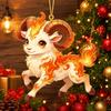 Acrylic Car Goat Pendant New Year Car Rearview Mirror Keychain  Christmas Decor