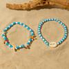 Bohemian Seashell Starfish Anklet Beach Vacation Foot Jewelry with Faux Pearl & Beaded Strands Layered Design Summer Gift for Women