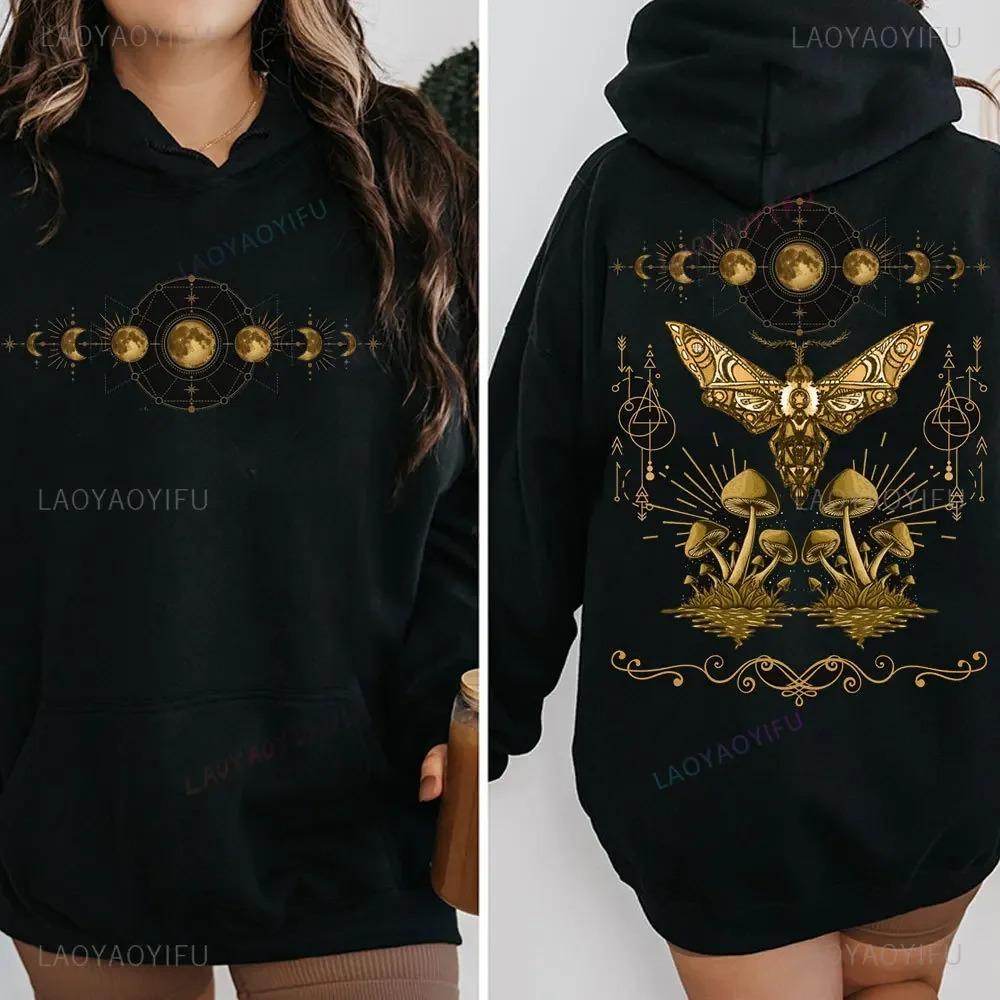 Můra Mikina Můra Luna Mikina Dark Academia Oblečení Cottagecore Top Čarodějnický Svetr Hmyz Tričko Hmyz Goblincore Fáze Měsíce