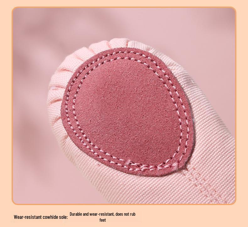 PJ10 Bow Girl Soft Sole No-Tie Cat Paw Ballet Practice Shoes for Body Shaping and Dancing