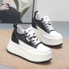 Fashion 8CM Women's Low Cut Breathable Hollow Out Sneakers Summer Fashion Casual Shoes Thick Bottom Lightweight Versatile Plain Color
