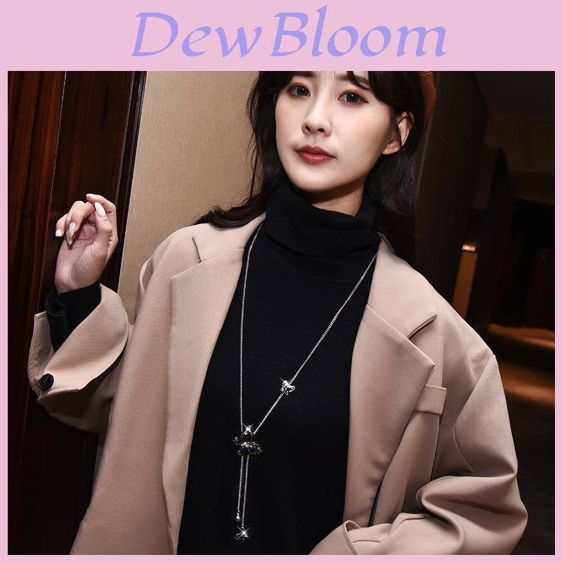 Butterfly Pendant Necklace With Alloy Chain For Fall And Winter Fashion Jewelry