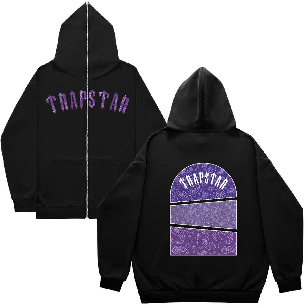 Unisex Hooded Long Sleeve Loose Fit Zip Up Sweatshirt Casual Graphic Cardigan