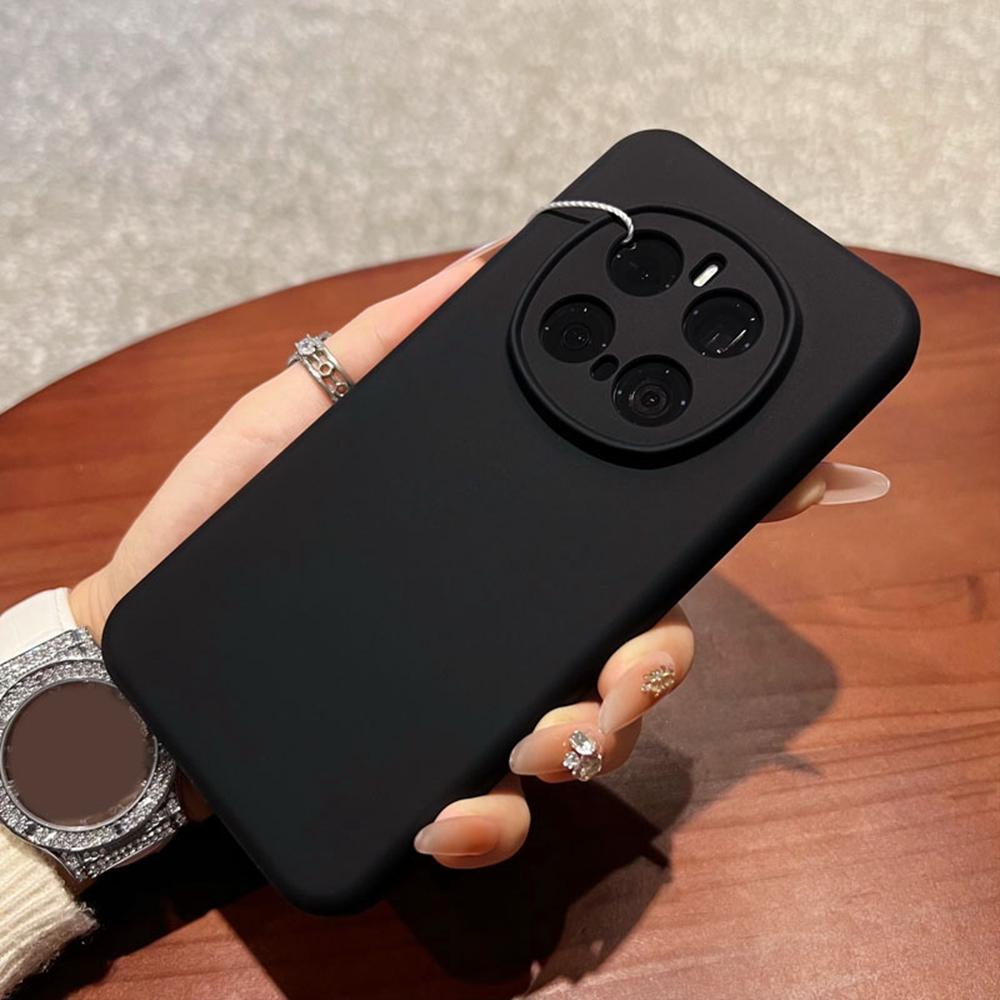 

For Honor Magic7 Pro 5G Case Precise Cutouts Liquid Silicone+PC Shockproof Phone Cover Black