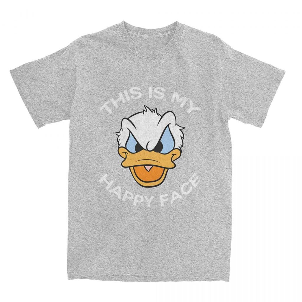 Codzienne Koszulki Donald Duck This Is My Happy Face Męskie Damskie Czysta Bawełna Koszulki Koszulka Pomysł na Prezent Odzież