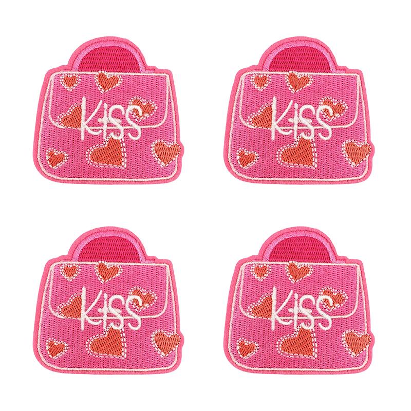 10PCS/lots Valentine's Day Embroidered Patches Pink Love Heart Patch Iron On Patches For Clothing Holiday Decoration Gift DIY
