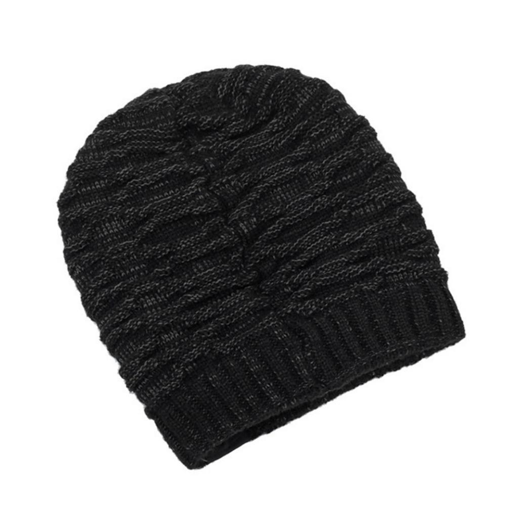 Unisex Fur Lined Slouchy Beanie Winter Hat With Star Decor Warm Knitted Cap For Men Women