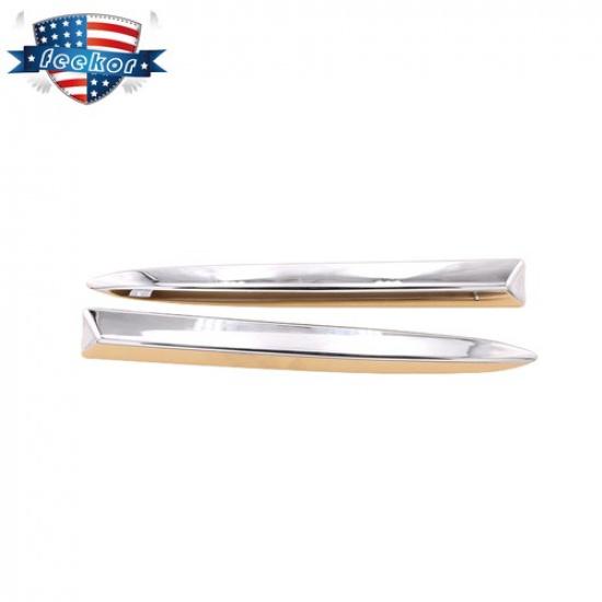 Pair Chrome Front Bumper Upper Grill Moulding Trim for Fiat 500 2007-2015