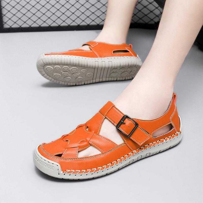 Women's Sandals Summer Essentials Hiking Shoes Black Beach Flat Shoes Casual Soft Roman Sandals for Girl Plus Size