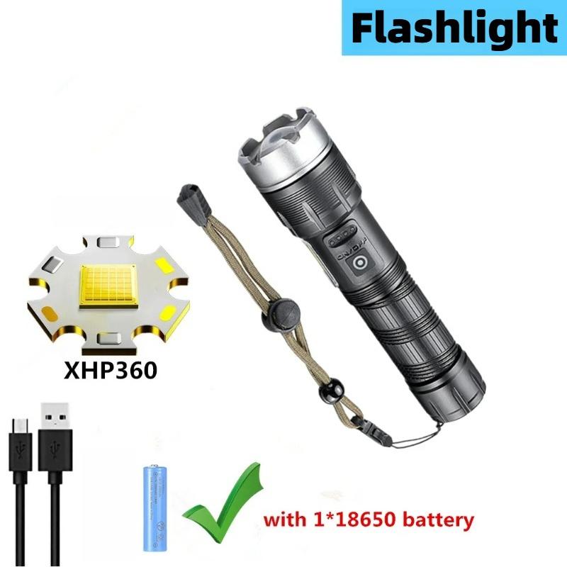 5000LM Rechargeable Torch XHP70 Super Bright Lantern High Power LED Flashlight COB Side Light Lamp USB Waterproof Camping