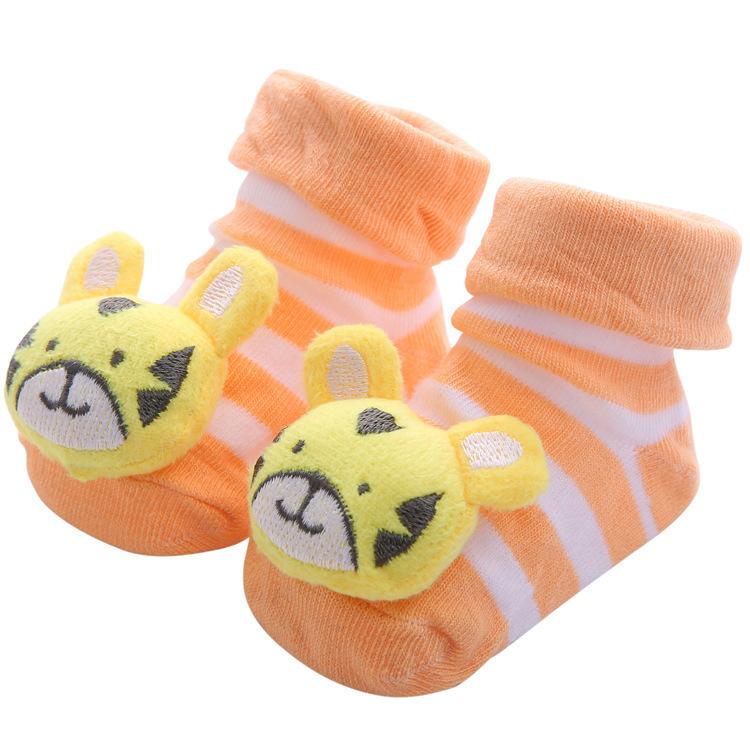 Babysokken Meisjes Jongens Pasgeboren Accessoires Cartoon Dieren Kinderen Cadeau Kleding Kinderen Baby Peuters Spullen Anti Slip Speelgoed Kleding 0 to 12 Month beige