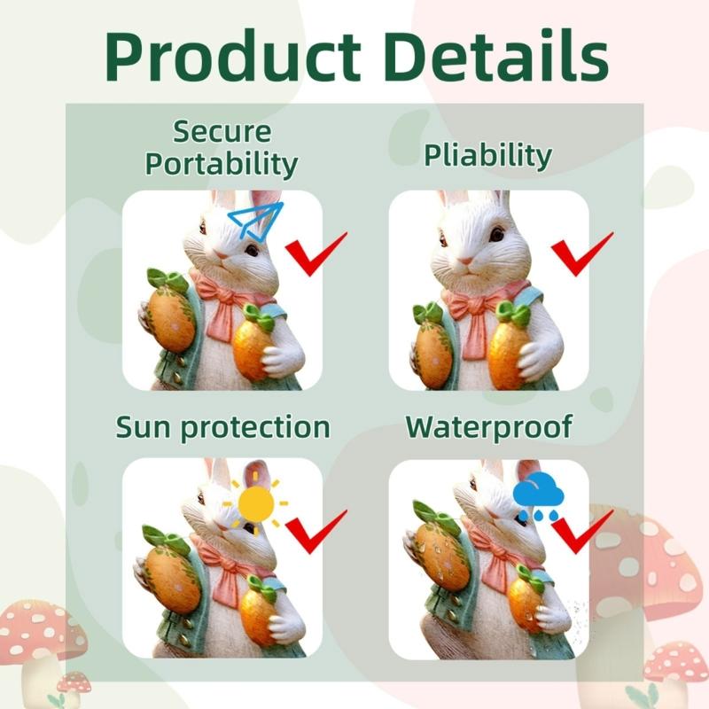 2 bucăți țăruș de grădină de Paște, sculptură de iepure colorată, decorare pentru curte pentru sărbătorirea primăverii, ornament rezistent la intemperii