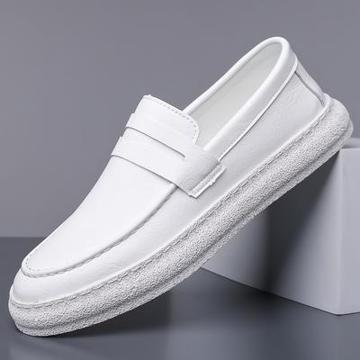 Fashion 2025 New Men's Casual Leather Loafers Outdoor Slip-On Breathable Business Soft Bottom Shoes Lightweight Non-Slip Driving Shoes