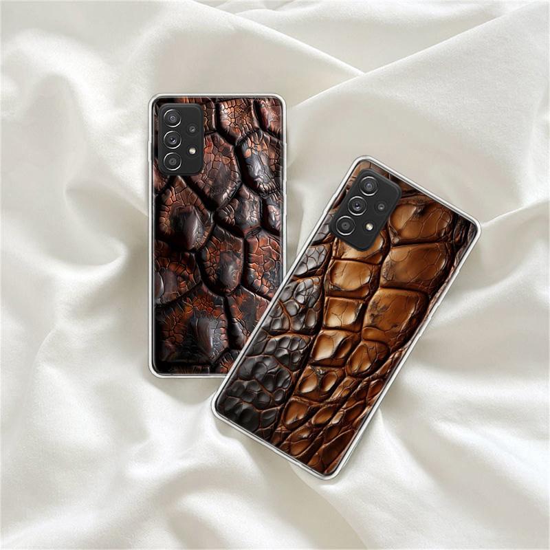 Crocodile Skin Phone Case for Samsung A54 A57 A37 A17 A14 A15 A12 A24 A34 A55 A35 A25 A52S A07 A05S A04S A22 A32 A72 Galaxy Note