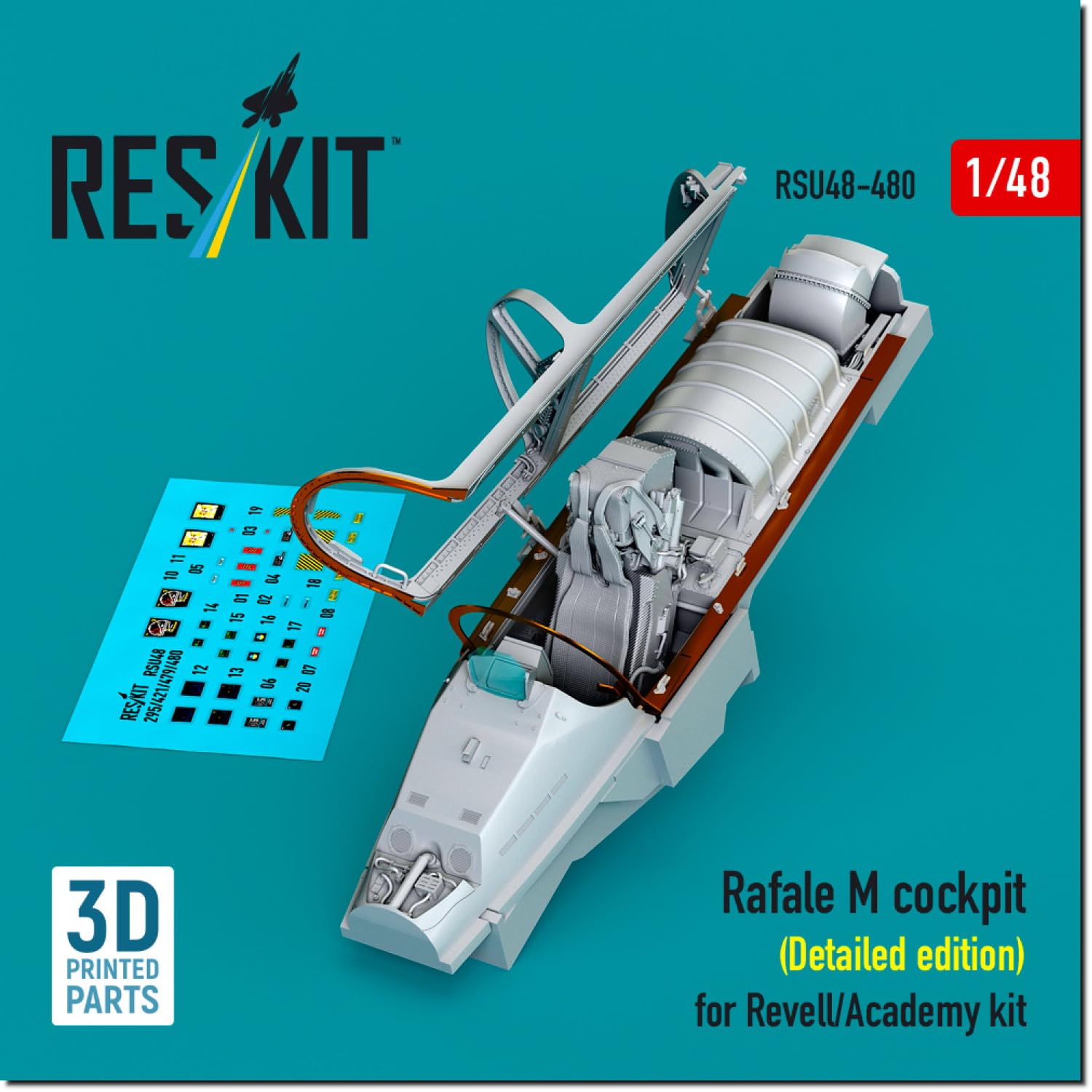 

Reskit Rafale M Кабина Приборная панель и консоль Пластиковые детали модели 1/48 с 3D (для Revell/Academy) RSKU48-0480 (Самолет)