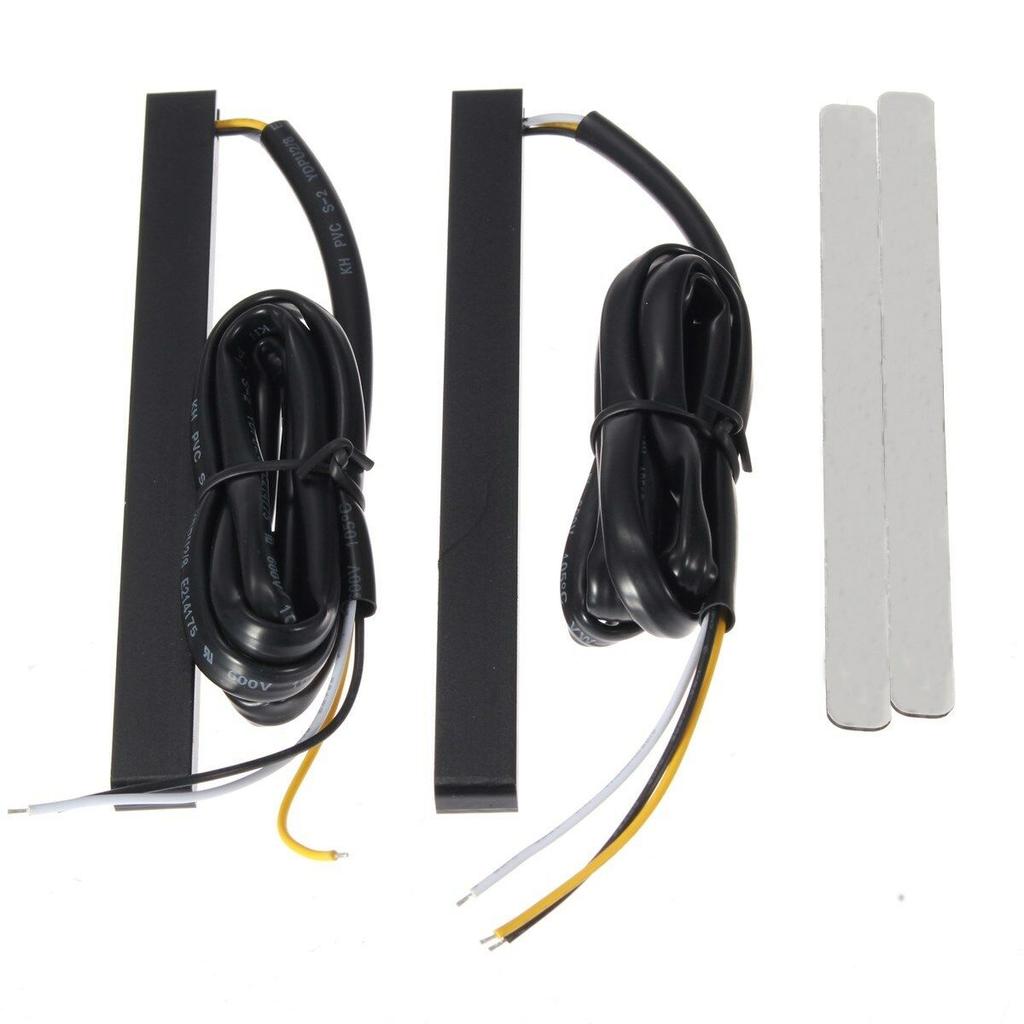 2 Pcs Waterproof Ultra Slim Switchback 30LED Amber+White Car Fog Light Bar DRL