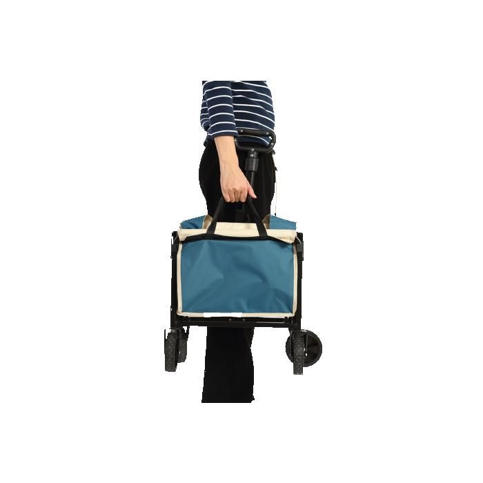 Chariot Multifonctionnel D'extérieur, Idéal Pour Les Courses, Le Camping, Le Sport Et Le Jardinage, Avec Une Grande Capacité - Bleu