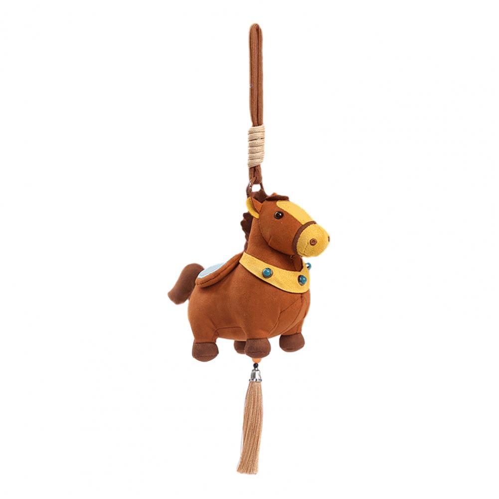 Plush Soft Doll Pony Plush Keychain Soft Stuffed Cute Backpack Charm Year Of Horse Mascot Pendant Doll Creative Gift Ornament