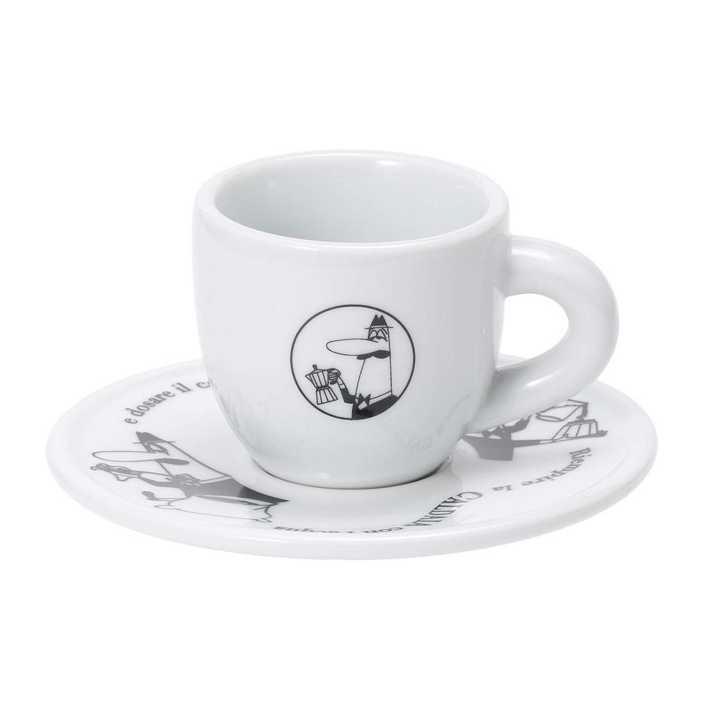 Bialetti Cup Saucer Uncle Bialetti White Coffee Espresso Cup 4 Piece Set Y0TZ033 &