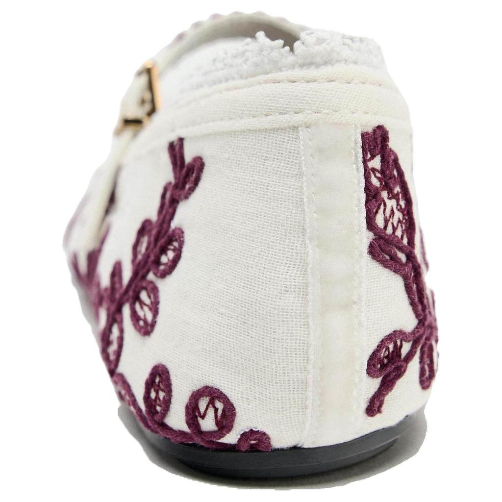 Zara Cotton Vintage Round Toe Flat Embroidered Lace Trim Round Toe Ballet Casual Shoes Women Flats White 13528510850