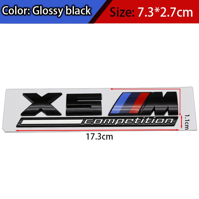 FA6ABS Tricolor M mark Competition Car Trunk Badge Emblem Thunder Edition Sticker For BMW 7m 8x1m X2M X3M X4M X5M X6M X7M x 5