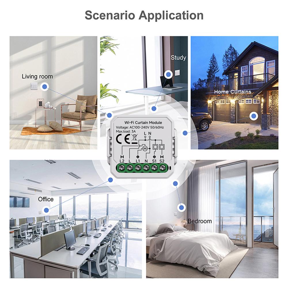 Tuya Smart WiFi Zigbee Curtain Switch Module Connected Roller Shutters Blind Motor Smart Life APP Works with Alexa Google Home