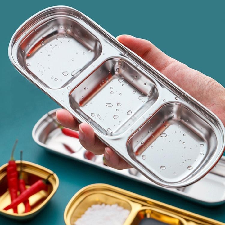 Seasoning Dish Dipping Bowl Stainless Steels Seasoning Dish Condiment Tray Square Barbecue Snacks Plate Kitchen Tableware