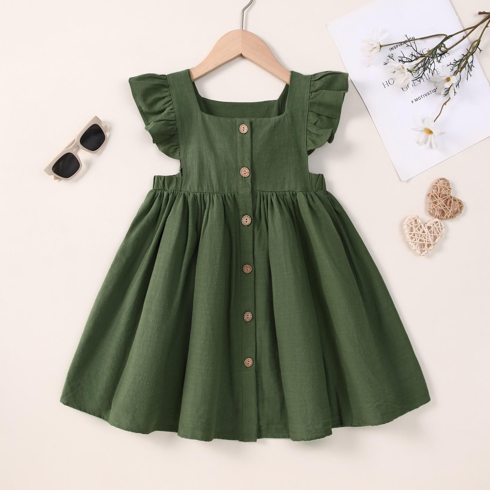 

Летнее платье, модное, с короткими рукавами-крылышками, повседневное и милое платье принцессы для девочек и взрослых 100