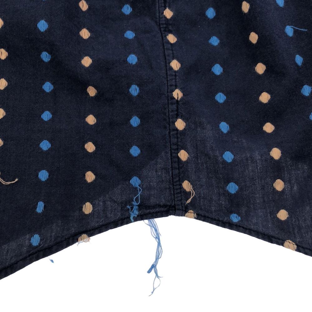 SUGAR CANE Dot Embroidery Pattern Long Sleeve Button Down Shirt M Navy Men's Used