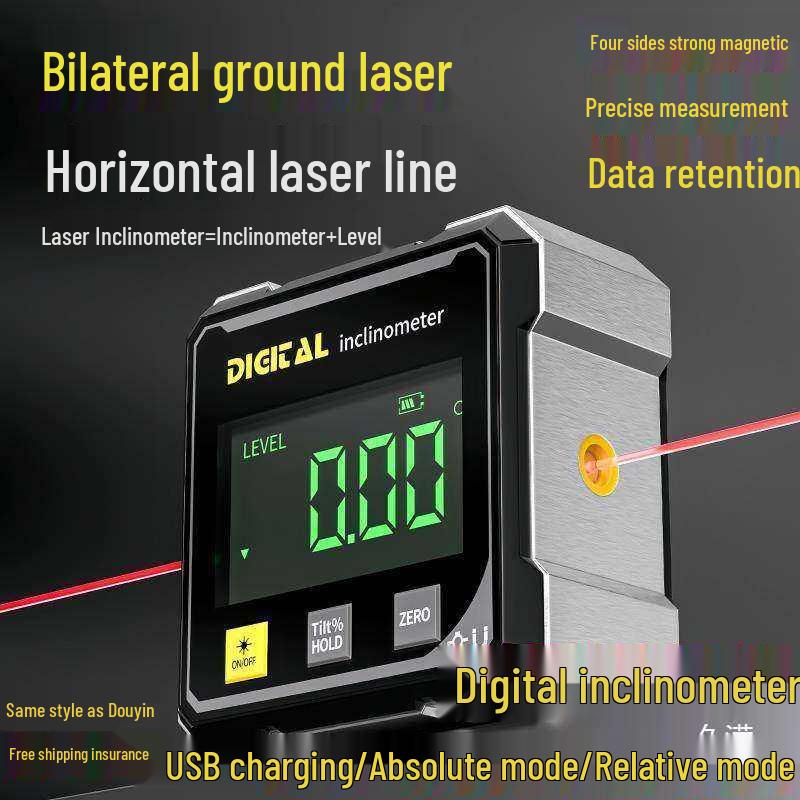 Digital Precision Inclinometer: Spirit Level & Angle Ruler with High-Precision Display