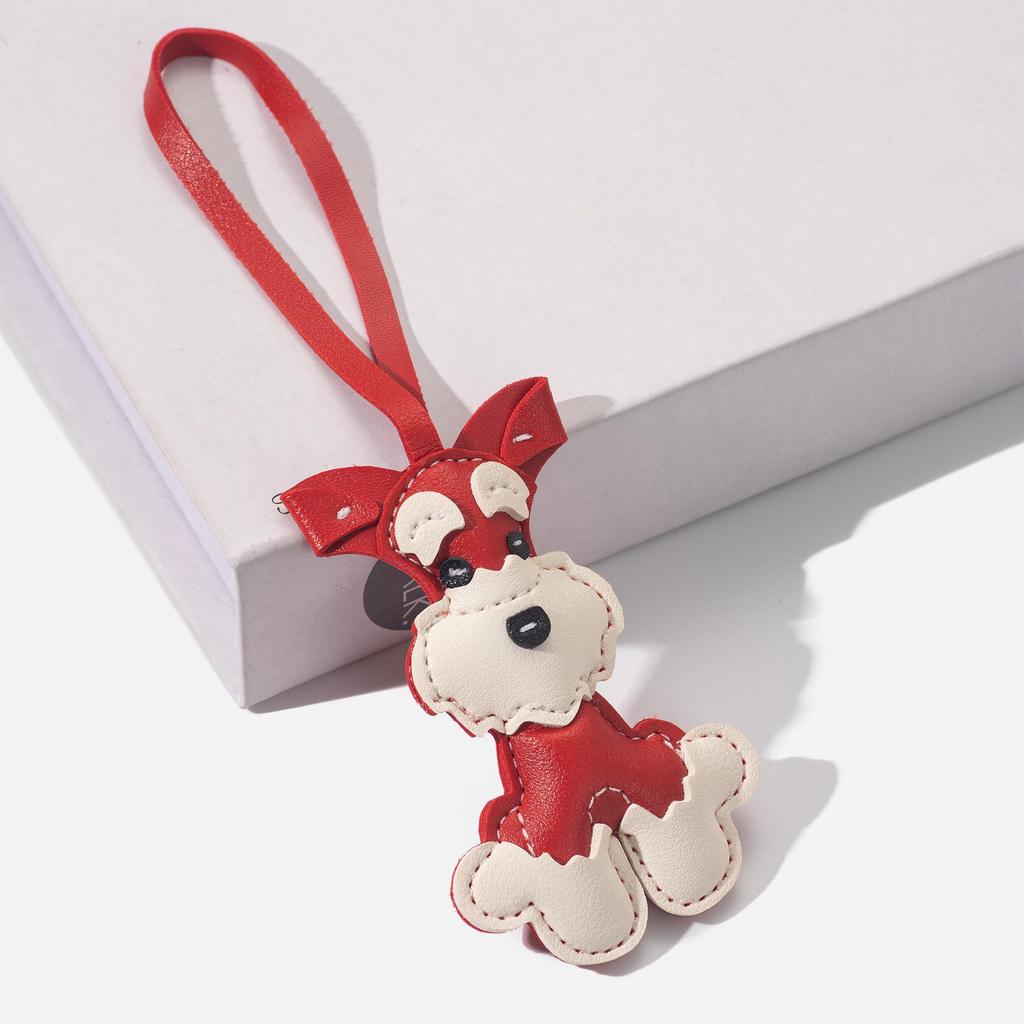 Schnauzer Puppy Cartoon Keychain - Creative Dog Pendant and Bag Accessory